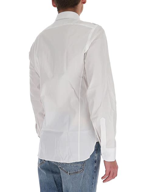 gucci mens white button up|Gucci button up shirt men.